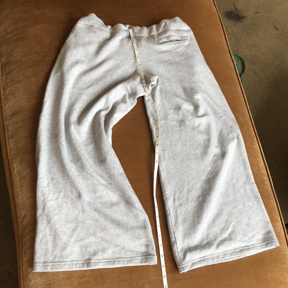 Heather Gray fleece Lounge Pants Cropped Drawstring Natural fiber Sample M size